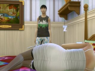 जपानीस बेटा बेकार है जपानीस मोम 1 घंटा के बाद के बाद बांटने the समान बिस्तर